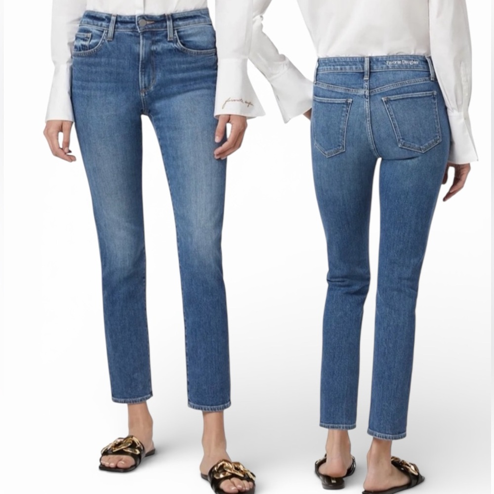 Favorite Daughter The Erin High Rise Slim Straight Denim Jeans Medium Indigo 29